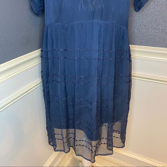 Chan Luu Embroidered Chiffon Slip Dress - Picture 3 of 9